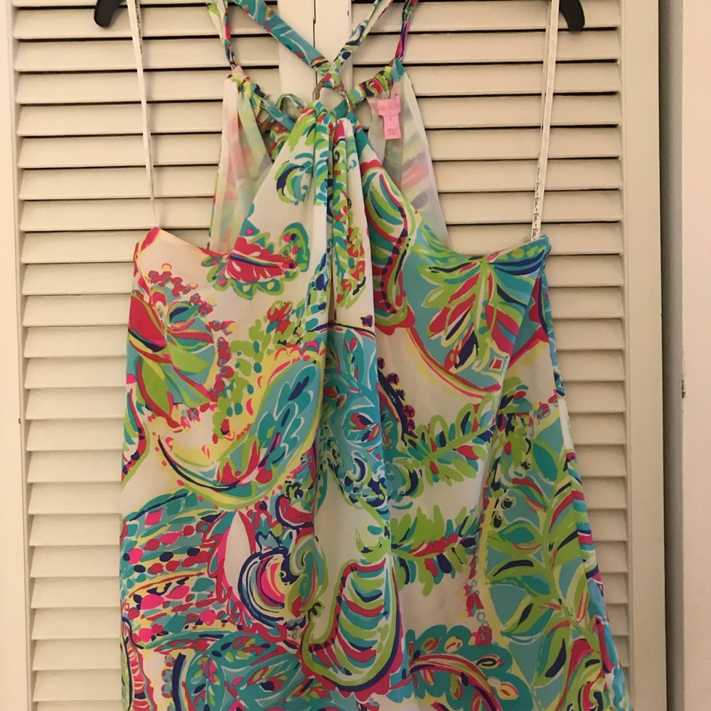 Lilly pulitzer silk halter top L